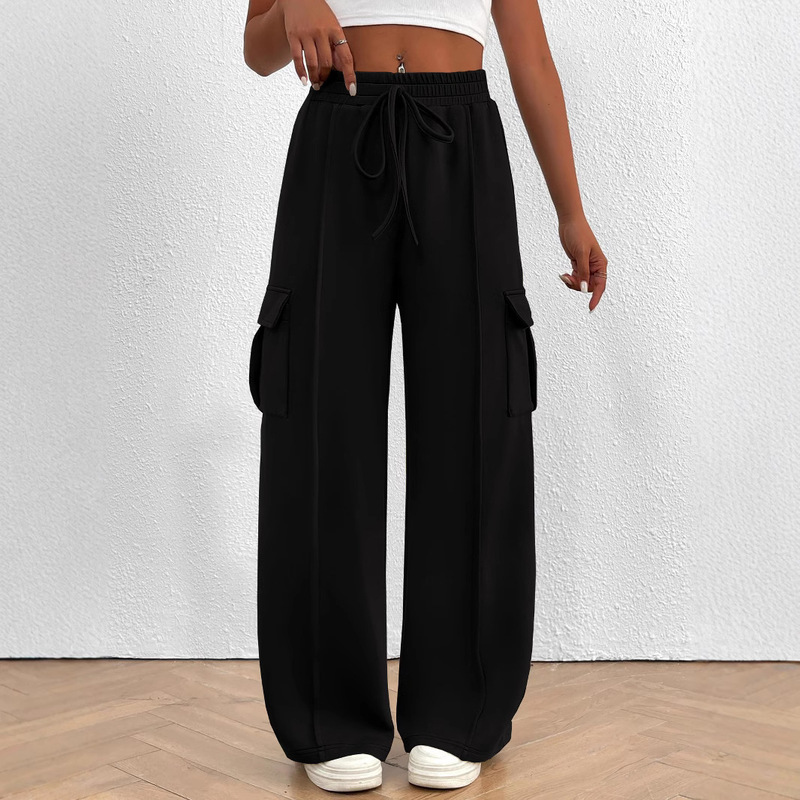 2024 Women's Running Sports Pants Autumn and Winter Loose Wide Leg Casual Pants Casual Exercise Jogging Pants Pocket Women 2024 Women's Running Sports Pants Autumn and Winter Loose Wide Leg Casual Pants Casual Exercise Jogging Pants Pocket Women