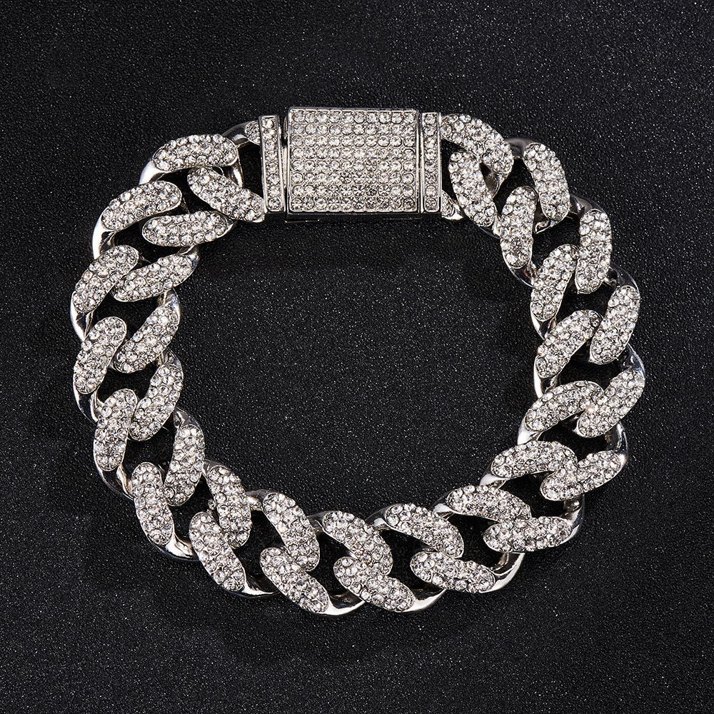 Hip Hop Schmuck Halskette Europäische Und Amerikanische Modetrends Hip Hop Kuba Kette Halskette Strass Halskette Schmuck Großhandel display picture 7