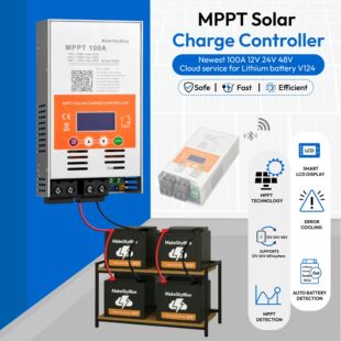 100A 12V 24V 48V �Ԅ��R�e MPPT ̫��ܿ�������WiFi녷���
