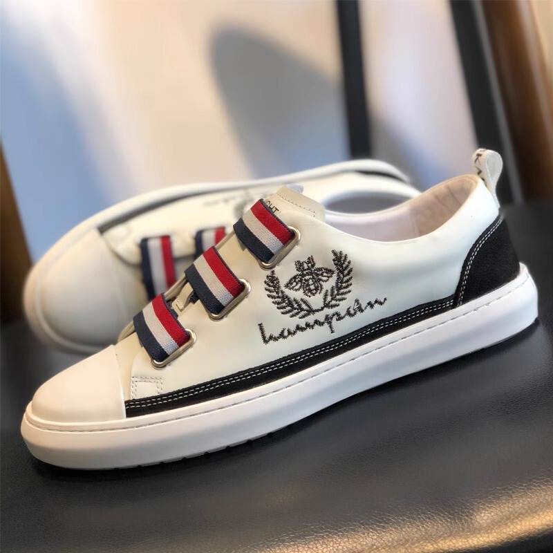 European Station Men's Shoes 2024 New Fashionable Summer White Shoes NY Genuine Leather Slip-on Lazy Shoes Board Shoes Fashionable Brand Breathable