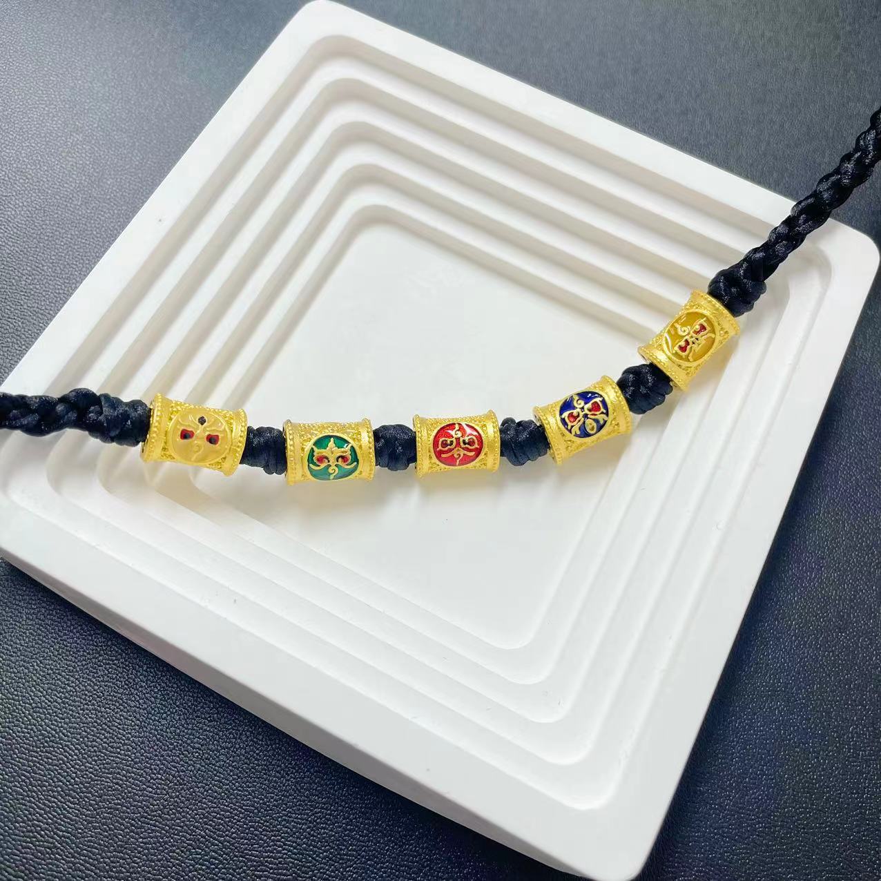 New Shajin God of Wealth Bracelet Five Way God of Wealth Wedding Vintage Gold Plated Factory Direct Bracelet_voghion.com