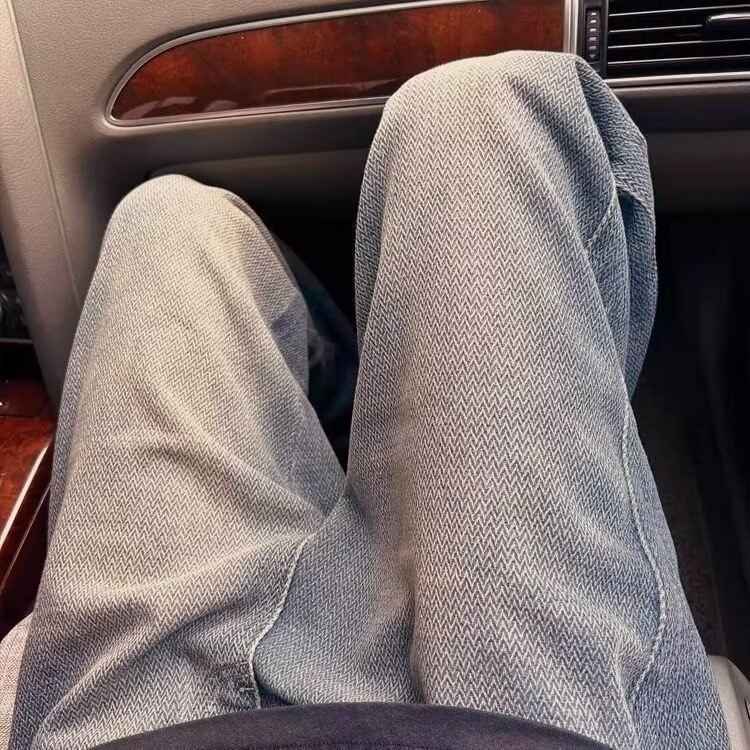 Jeans suaves estriados para hombres primavera y otoño cintura elástica estilo americano retro pantalones largos de piernas largas y largas