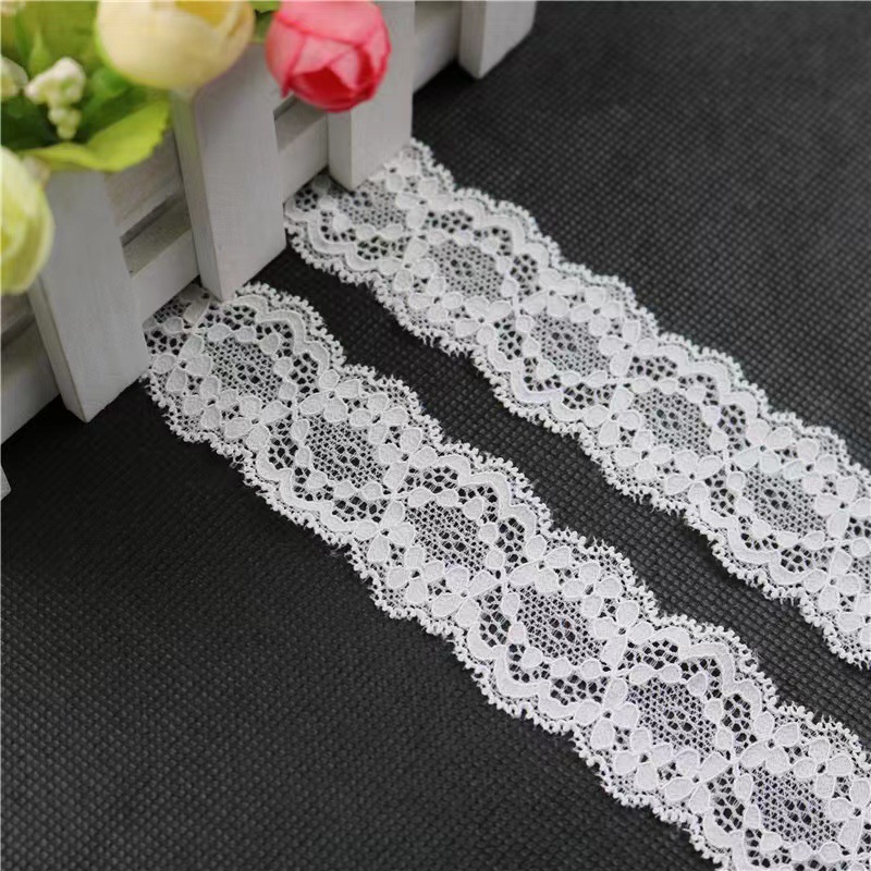 3.5cm双边弹力花边批发蕾丝内衣裤婚纱发饰旗袍裙边衣服服装辅料