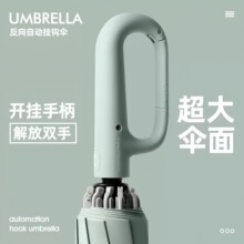 雨伞自动伞加大防风环扣雨伞晴雨两用伞折叠反向伞黑胶防晒太阳伞