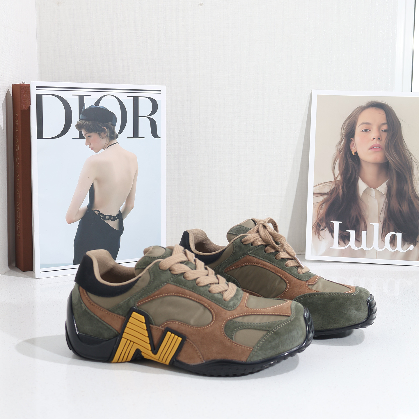 Nbao~2026 New Model Cow Suede Thick-Soled Height-Increasing Sneakers for Women, Casual Niche German-Style Korean Version Trendy Sneakers