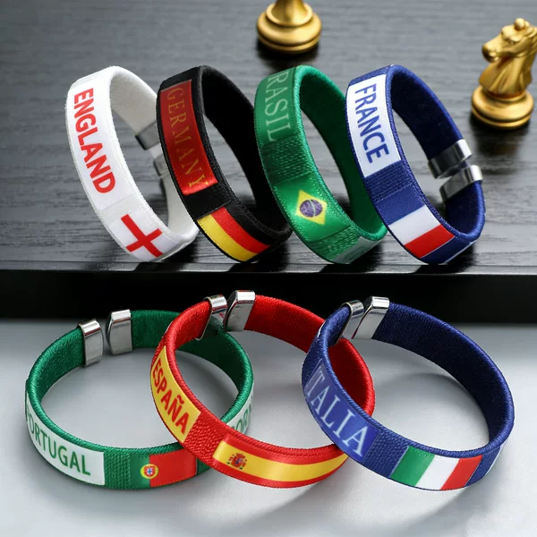 2026 United States, Canada, and Mexico World Cup National Team Bracelet Football Fan Wristband Souvenir Gift Woven Bracelet