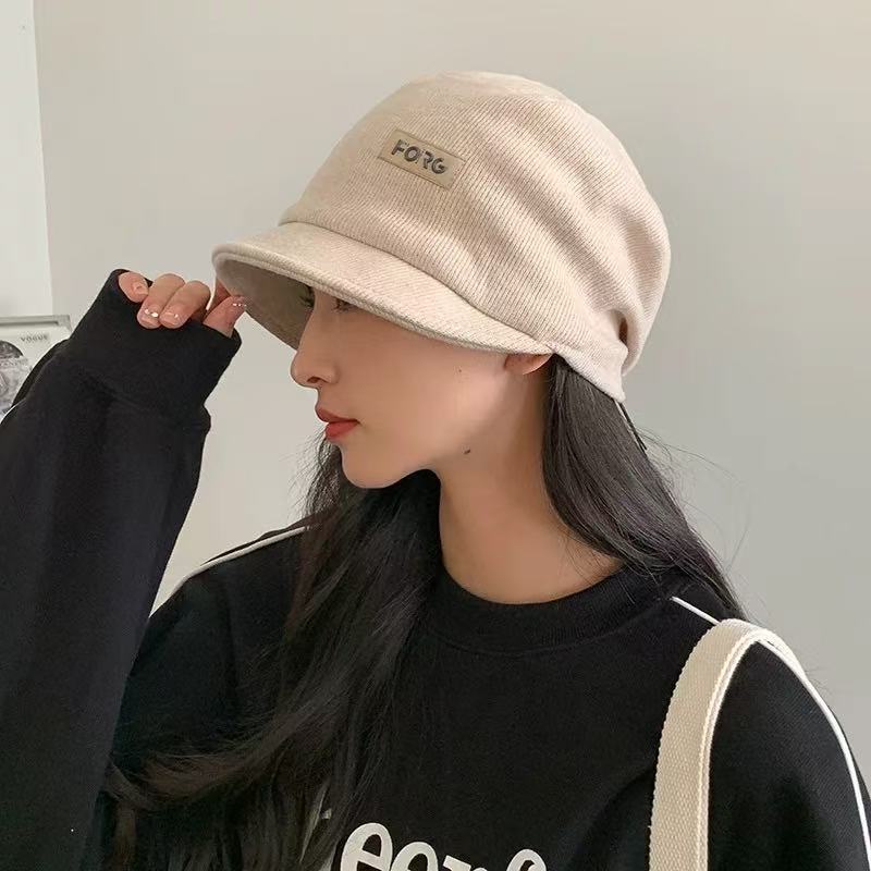 帽子女春款时尚堆堆帽显脸小百搭纯色月子帽日系冷帽潮针织包头帽|undefined