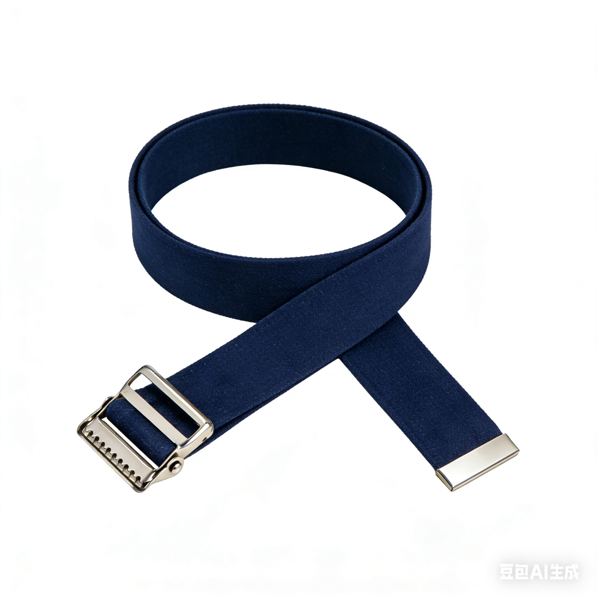 진한 파란색 금속 버클