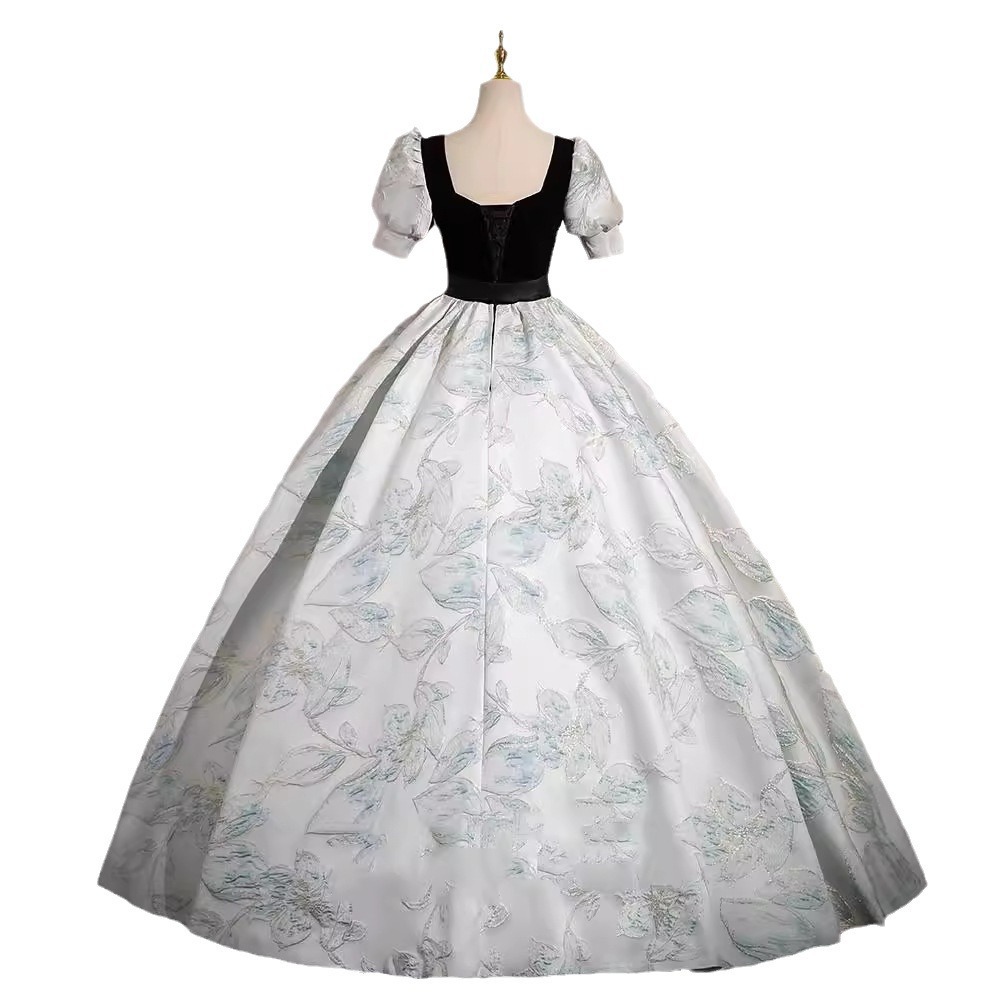 Đầm dạ hội maxi nữ thắt eo phong cách tutu biểu diễn piano — Màu như hình