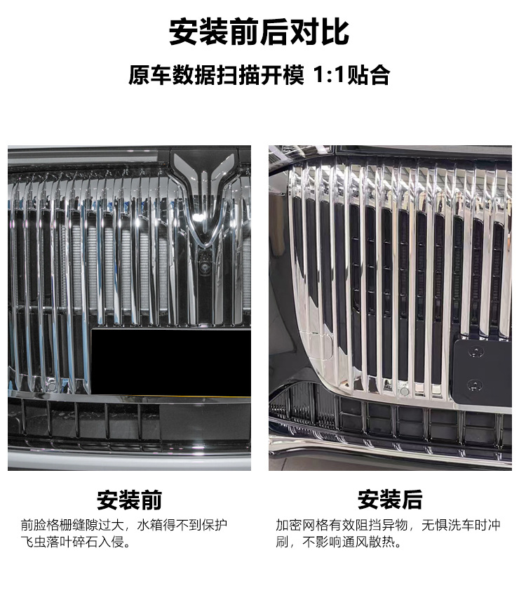 Suitable for 25 Models of Lantu Dreamer Insect-Proof Net Front Grille Water Tank Protective Cover Insect-Proof Willow Modification Accessories