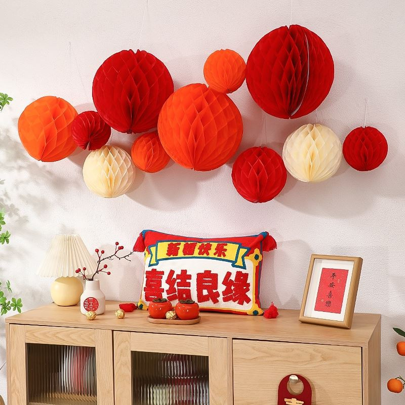 30CM Honeycomb Ball Paper Latte Lantern Birthday Party Decoration Wedding Ceremony Background Wall Arrangement Shopping Mall Event Hanging Decoration