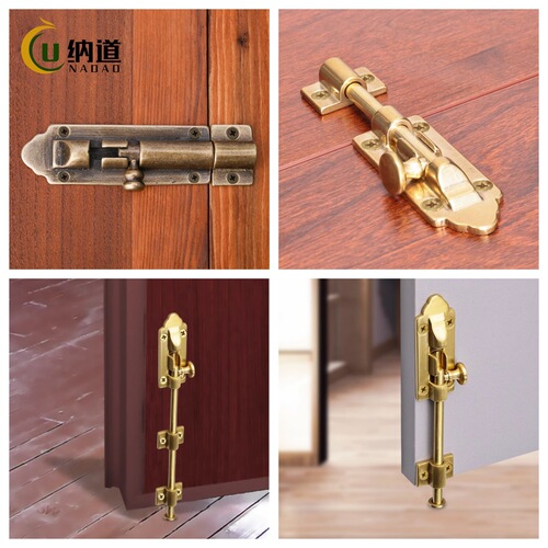 Window antique exposed door latch door bolt household padlock lock door buckle new Chinese style door heaven and earth copper latch