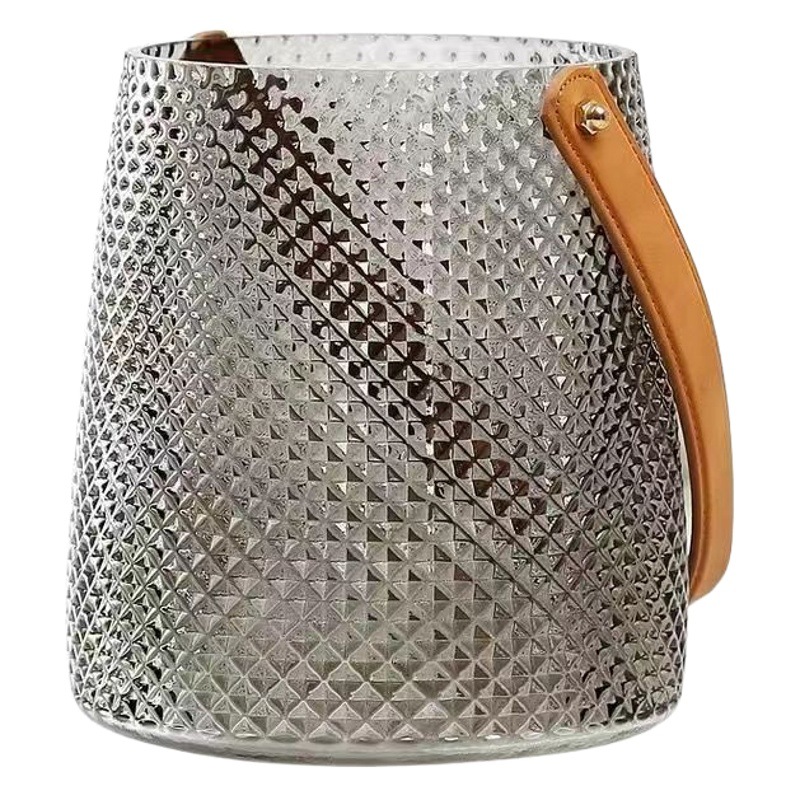 Luz florero de cristal portátil lujo simple hidropónico arreglo floral creativo escritorio decoración adornos