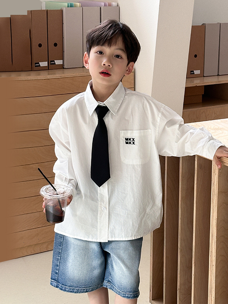 Camisas de niños McCarthy, abrigos de algodón para niños, camisas de mangas largas para niños, 2025 otoño, nueva camisa de moda infantil