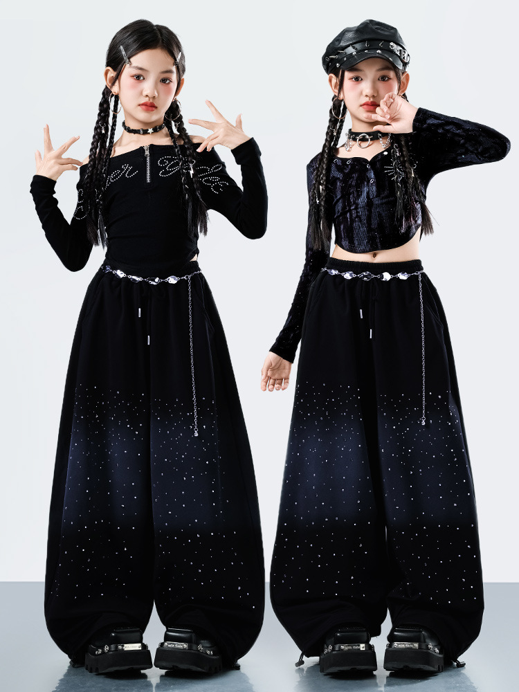 Trajes de jazz para chicas chicas de moda para chicas de moda para niños de baile callejero trajes de espectáculo de Año Nuevo para niños