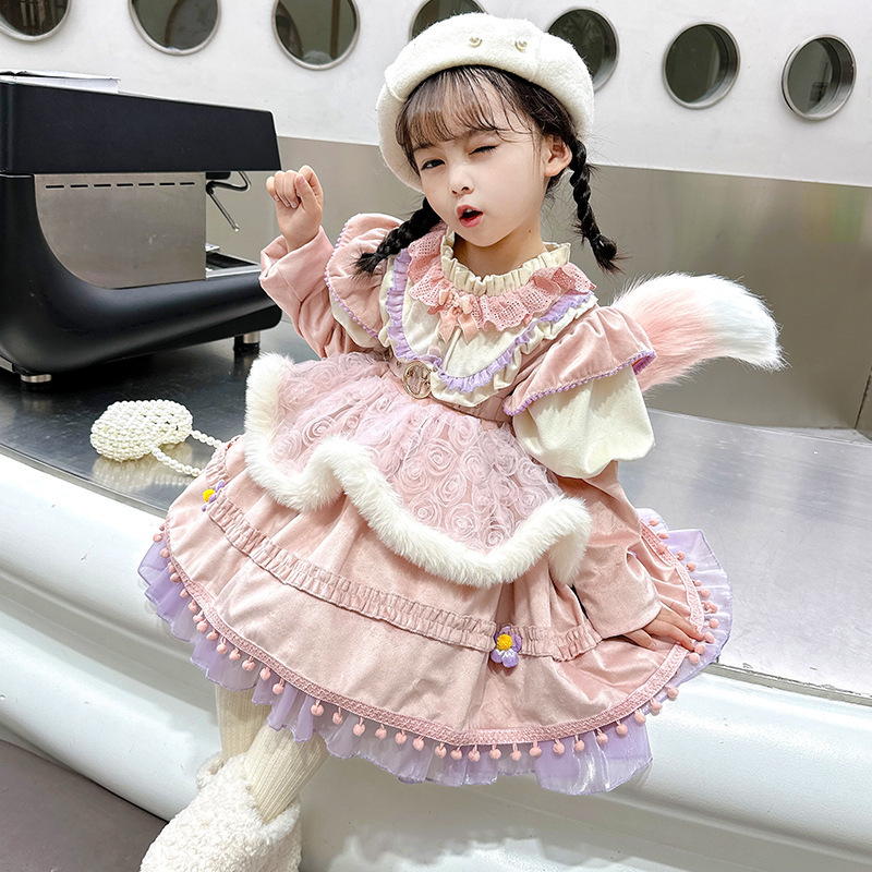 2024年春秋女童洛丽塔连衣裙小学生玲娜贝儿萝莉塔loli公主裙头饰