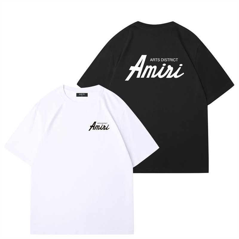 Amiri's New Fashion Brand Men's and Women's Versatile Outdoor Sports and Leisure Personalized Pattern Letter Short-Sleeved T-Shirts