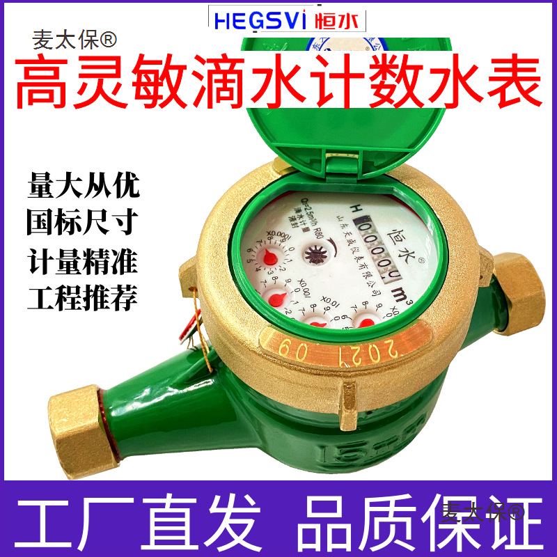 ll旋翼式水表不锈钢高灵敏指针防滴漏自来湿式水表家用出租麦太保