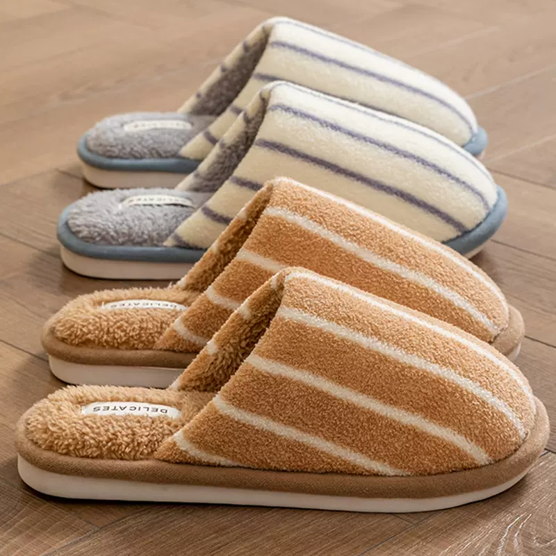 棉拖鞋女士春秋冬天居家用室内防滑情侣家居保暖冬季毛毛绒拖鞋男