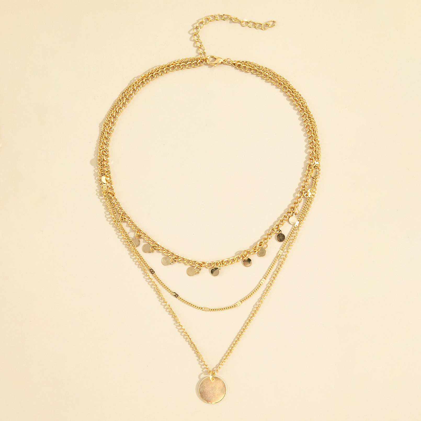 European And American New Jewelry Multi-layer Disc Tassel Necklace Ladies Wholesale display picture 3