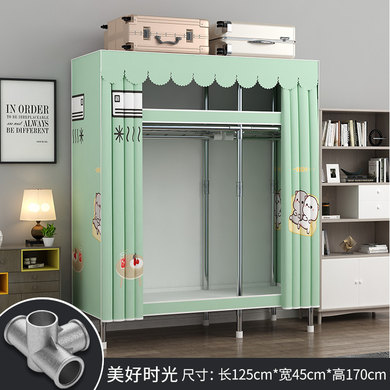 简易衣柜家用卧室组装布衣柜钢管加厚加粗结实耐用布衣橱出租房用|undefined