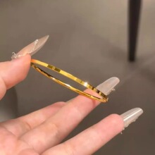 简约亮面细款手镯女素圈情侣手镯ins不掉色素圈钛钢质感细款手环