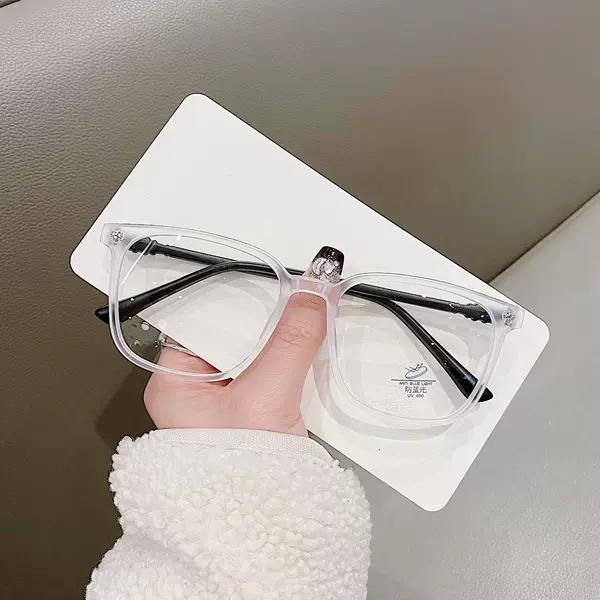Dropshipping Wholesale and Retail Myopia Glasses Anti-Blue Light Xiaohongshu Elegant Frosted White Ultra-Light Women Without Makeup Slimming Look Js90
