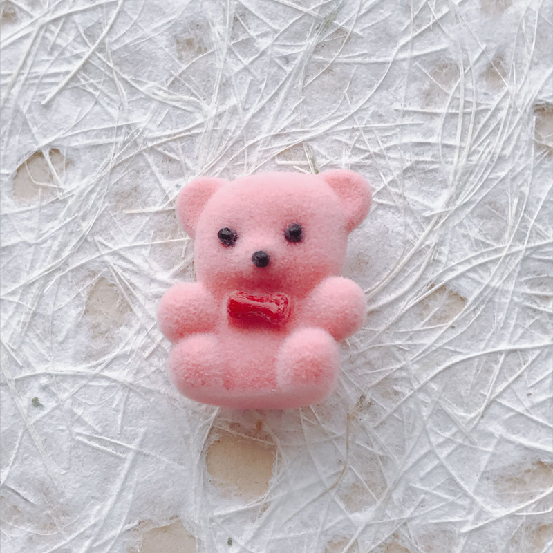 35g Weight Pendant Jewelry Making Type Charms Classification 10 PCS/Package Quantity Flocking Material Bear Pattern All Seasons Season Cute Style 10 PCS/Package Flocking Bear Pendant 5