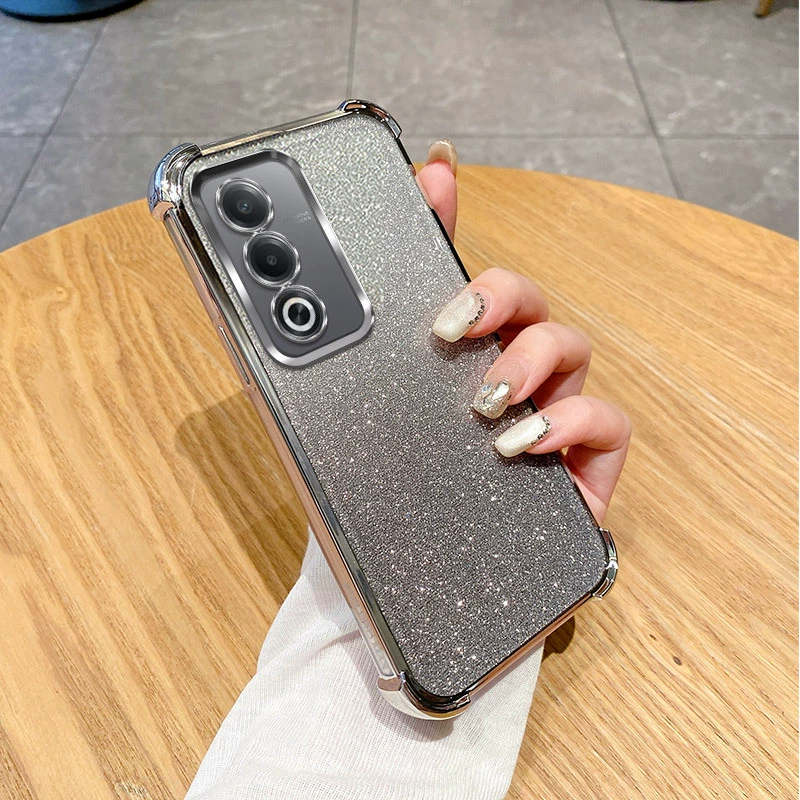 Подходящий чехол для oppoA6Spro четырёхугольный для A93 мобильного телефона с блёстками, электроплатина A3X, мягкий клей, защитная крышка A2pro, A72