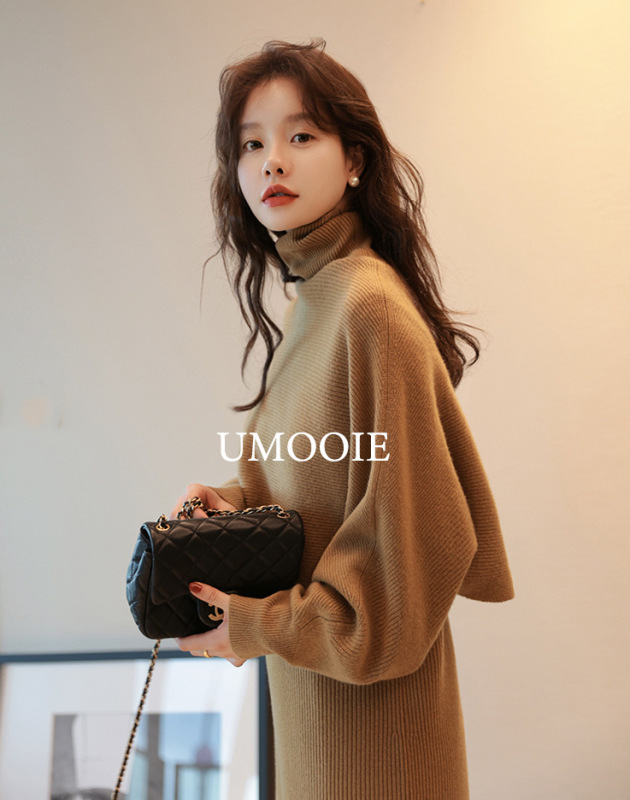Meilijia elegant online wool suit combination knitted two-piece set dress knitted bat top