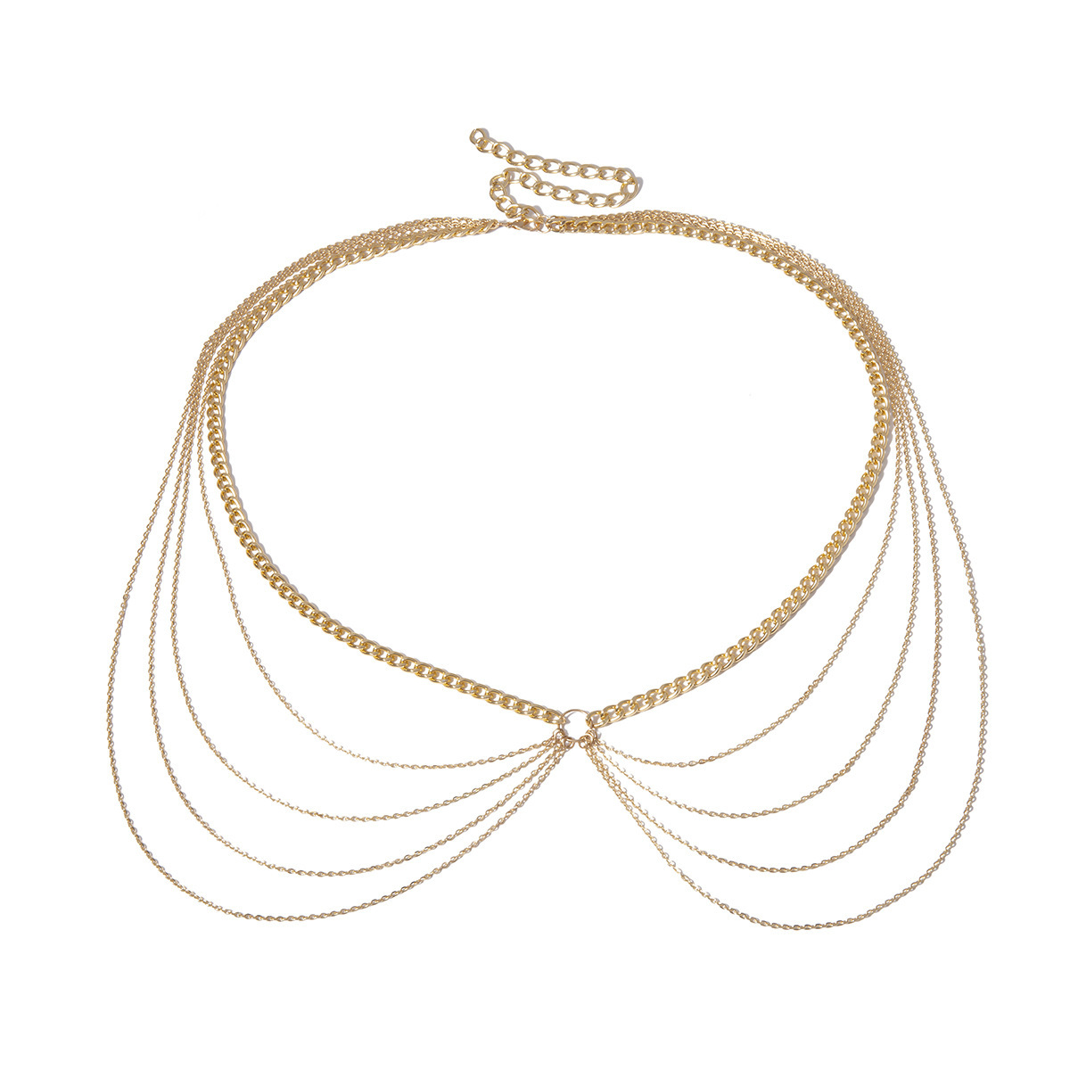 Style de créateur, chaîne de corps personnalisée, minimaliste et à la mode, chaîne rétro exagérée féminine, chaîne de taille géométrique multicouche_voghion.com
