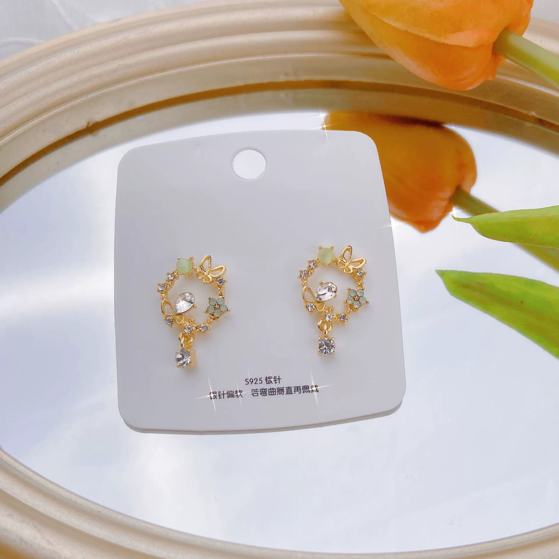 Серебряные игольницы, ретро-серьги из жемчуга, корейский стиль, серебро 925 пробы, цветочные, французский стиль
