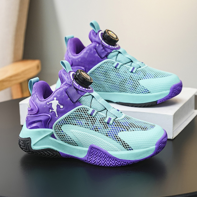 Zapatos de baloncesto para niños 2024 botones giratorios de otoño zapatos deportivos para niños al por mayor