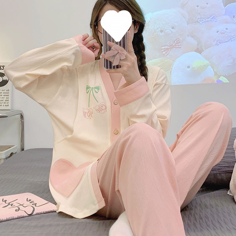 산후복 가을 겨울 산후 면 10월 모유수유 임산부 잠옷 봄 가을 모유수유 후기 임신 홈