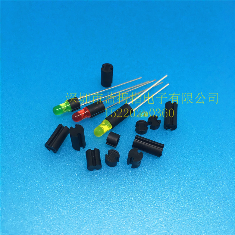 LED间隔柱 垫片 F3MM 黑色双槽 双坑灯柱 LED垫高柱 隔离柱 4*7