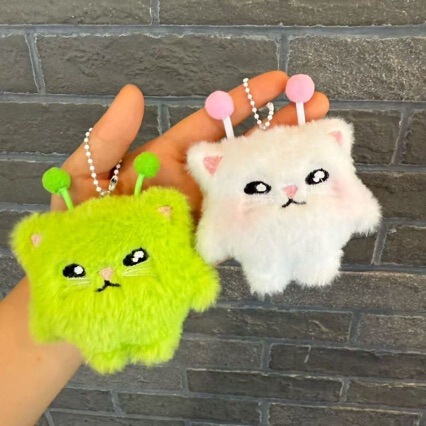 Egg Party Green Alien Plush Toy Super Cute Alien Kitten Haji Mi Backpack Pendant Decoration Toy Egg Party Green Alien Plush Toy Super Cute Alien Kitten Haji Mi Backpack Pendant Decoration Toy