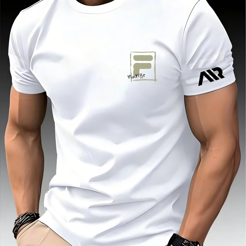 New Men's Spring and Summer Sports Printed T-Shirt, High-Grade Training-Grade Breathable Quick-Drying Short-Sleeved Top, Marathon New Men's Spring and Summer Sports Printed T-Shirt, High-Grade Training-Grade Breathable Quick-Drying Short-Sleeved Top, Marathon