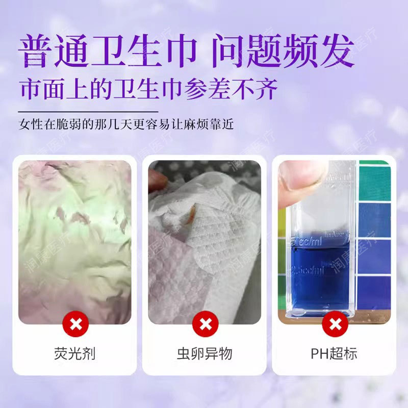 Shunaimei 医療用パッド、肌に優しいソフトコットン生理用ナプキン、夜用医療用生理用ナプキン、女性用ケア用品、8枚パック|undefined