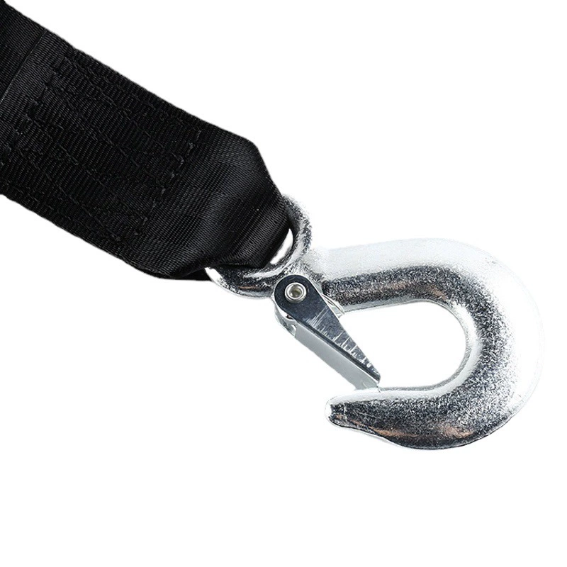 Эластичный полиэстеровый буксировочный трос для экстренных ситуаций на открытом воздухе, 5 см, 6m шт., буксировочный трос для автомобиля, крюк, ручная лебедка, стропа