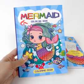 跨境新品美人鱼涂色本60张卡通涂鸦启蒙4岁以上儿童填色书套装
