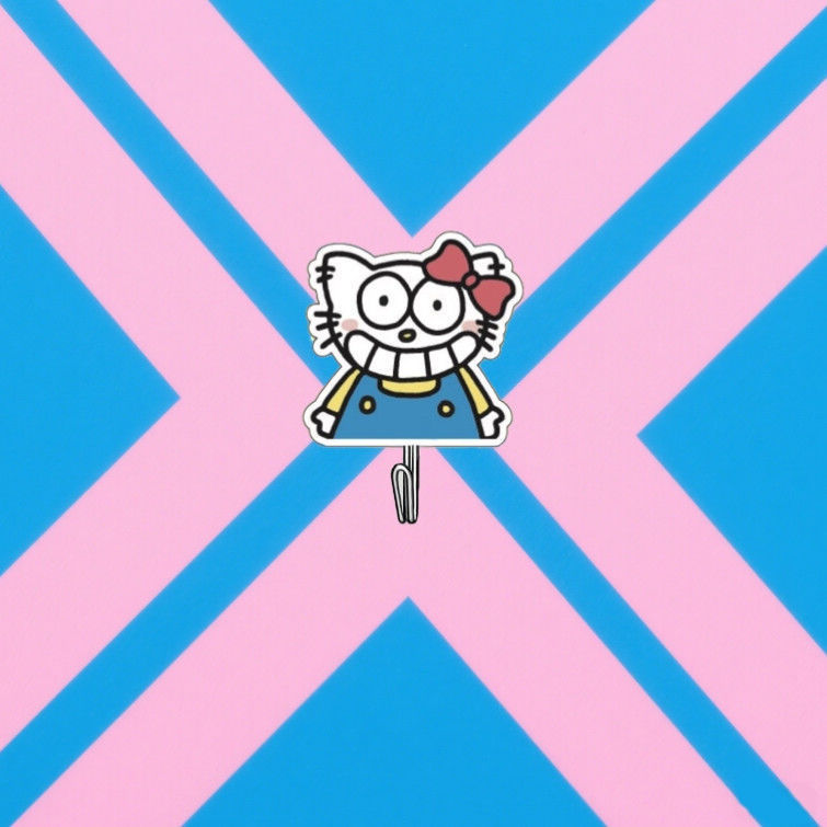クレイジーで面白いキティフックアクリル寮パンチフリー粘着壁キッチンバスルームシームレス|undefined