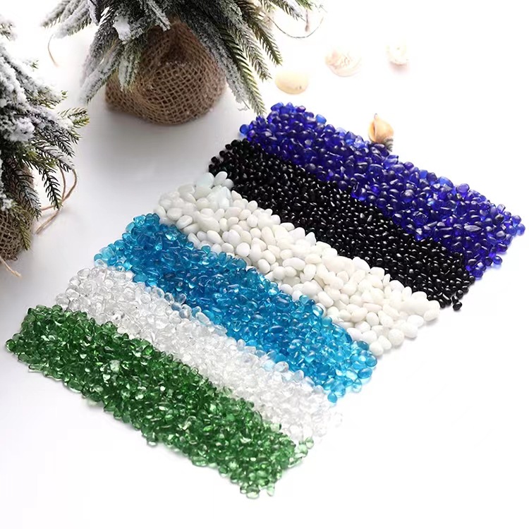 彩色玻璃砂水磨石海蓝玻璃颗粒鱼缸玻璃珠底砂玻璃彩沙玻璃骨料