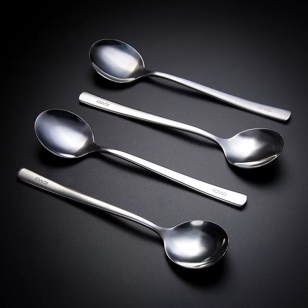 双十汇430不锈钢勺子 儿童成人便携甜品勺子 家用上班族 厂家直销