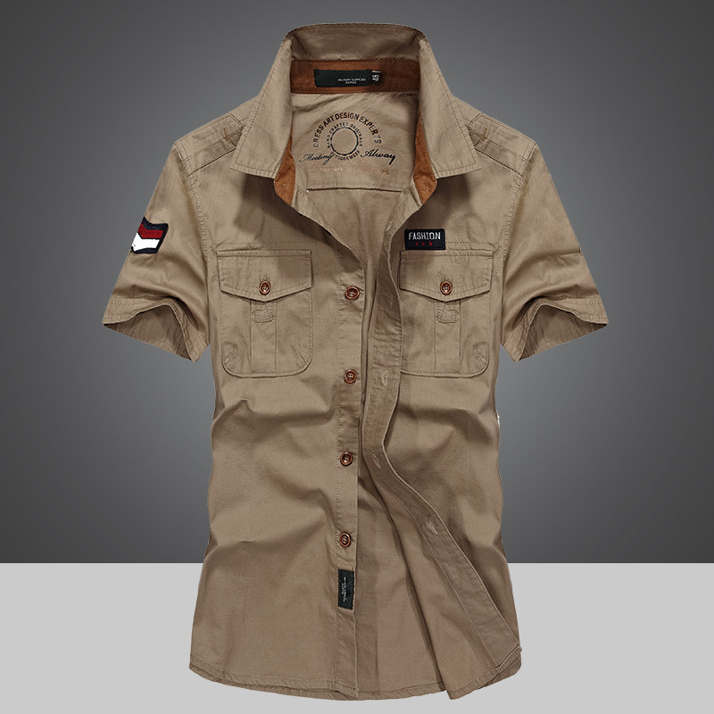 Camisas de manga corta de hombre verano nuevo algodón de mediana edad suelta lavado camisa de media manga camisa de trabajo abrigo