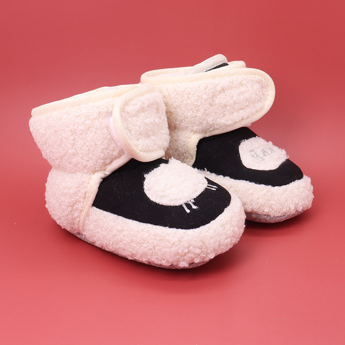 Winter and Autumn Baby Shoes, Warm Infant Shoes 0-1 Years Old Soft Sole Cotton Shoes for Boys and Girls, Fleece Learning to Walk Shoes, Pre-Walking Shoes