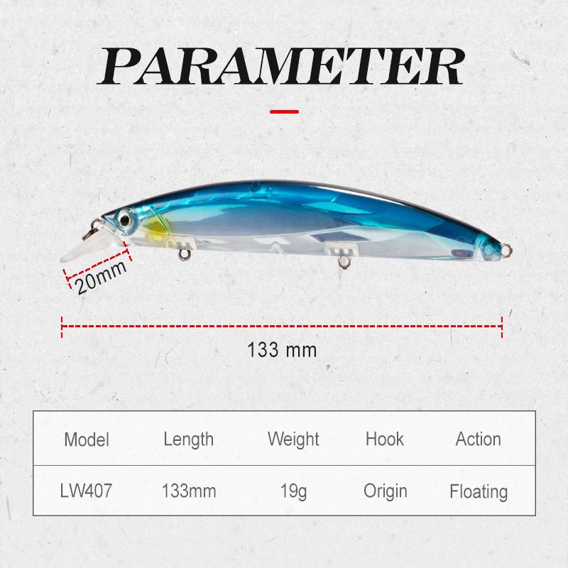 Sinking Minnow Fishing Lures Hard Plastic Minnow Baits Bass Trout Fresh Water Fishing Lure