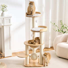 木质多层猫爬架猫树猫窝跳台一体四季通用带逗猫球观景台猫咪用品