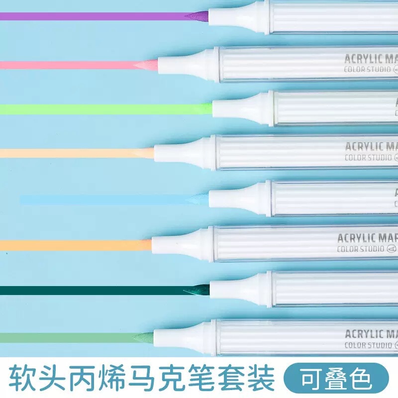 2025 新しいブルーフルーツ 126 色アクリルマーカーギフトボックスセット学生アクリルマーカー増量積み重ね可能な色|undefined