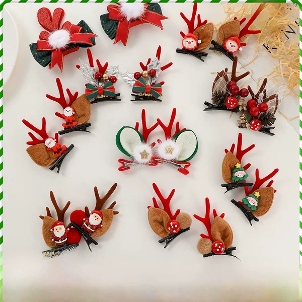 Christmas Antler Hairpin New Year Hairpin Elk Horn Duckbill Side Hairpin Hair Accessories Cute Sweet Headwear