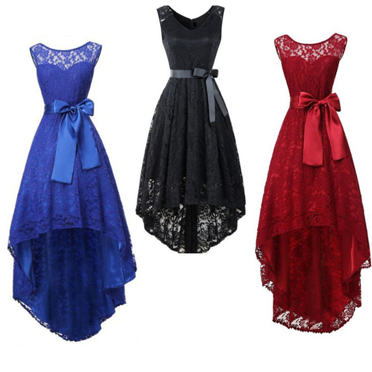 Wish Explosions 5 Color Summer Fashion Sexy Lace Mom dress Solid Color Women Sleeveless dress